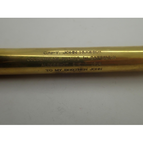 1619 - A pair of brass handled bamboo swordsticks, each inscribed from two brothers to each other: Capt Wil... 