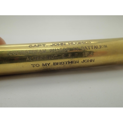 1619 - A pair of brass handled bamboo swordsticks, each inscribed from two brothers to each other: Capt Wil... 