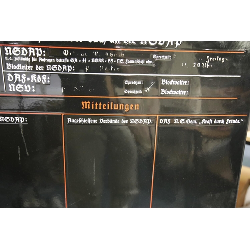 1577 - WWII German style large enamelled metal Luftwaffe message board, 66 x 82 cm.  P&P Group 3 (£25+VAT f... 