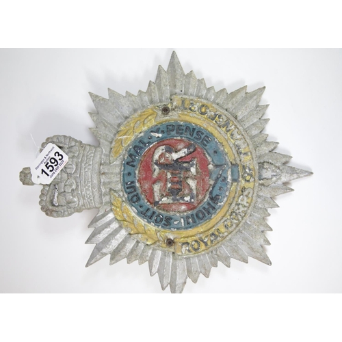 1593 - Post 1952 Royal Corps of Transport aluminium Barracks wall plaque. P&P Group 2 (£18+VAT for the firs... 