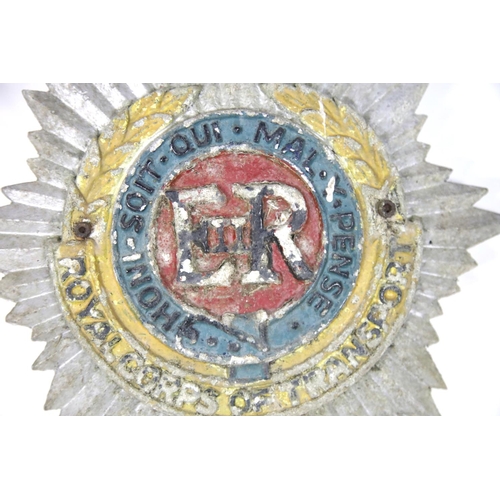 1593 - Post 1952 Royal Corps of Transport aluminium Barracks wall plaque. P&P Group 2 (£18+VAT for the firs... 