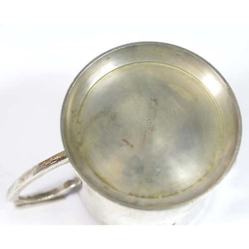 1608 - WWII German style engraved SS silver plated cream jug H: 7 cm. P&P Group 1 (£14+VAT for the first lo... 
