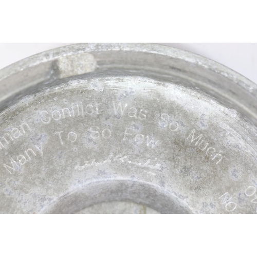 1612 - A Rolls Royce Merlin engine piston head engraved for Polish Squadron 318. D: 14 cm. P&P Group 1 (£14... 