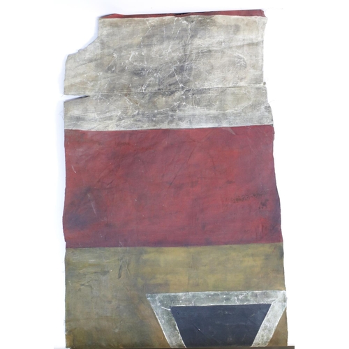 1616 - German WWI style large panel of aeroplane canvas with painted markings. 132 x 48 cm. P&P Group 2 (£1... 