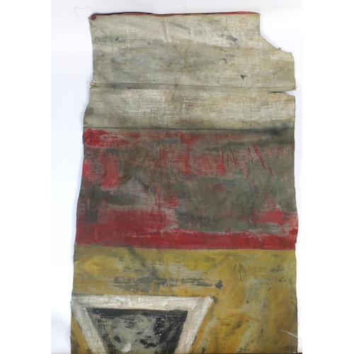 1616 - German WWI style large panel of aeroplane canvas with painted markings. 132 x 48 cm. P&P Group 2 (£1... 