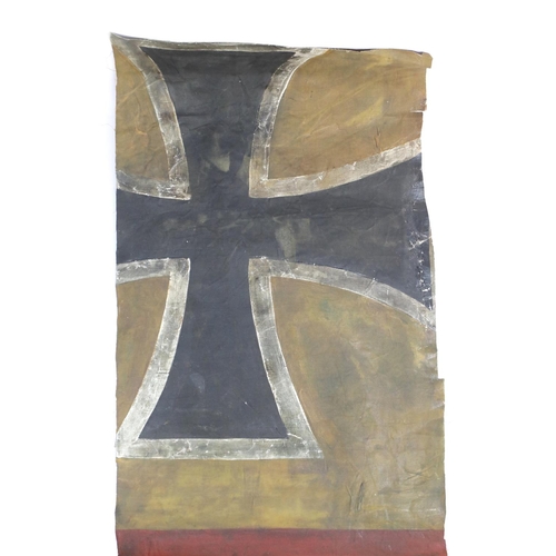 1616 - German WWI style large panel of aeroplane canvas with painted markings. 132 x 48 cm. P&P Group 2 (£1... 