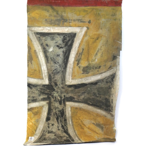 1616 - German WWI style large panel of aeroplane canvas with painted markings. 132 x 48 cm. P&P Group 2 (£1... 