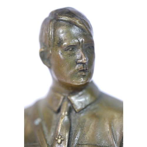 1606 - German WWII style bronzed figure of Adolf Hitler, H: 28 cm. P&P Group 2 (£18+VAT for the first lot a... 