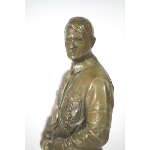 1606 - German WWII style bronzed figure of Adolf Hitler, H: 28 cm. P&P Group 2 (£18+VAT for the first lot a... 
