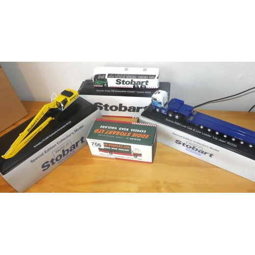 706 - Oxford 1:76 scale x 4 Eddie Stobart Collection. P&P Group 2 (£18+VAT for the first lot and £2+VAT fo... 