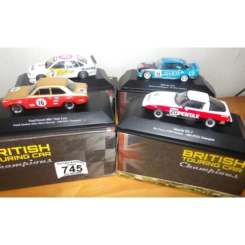 745 - Atlas Editions 1:43 scale x 4 British Touring Car Champions. P&P Group 2 (£18+VAT for the first lot ... 