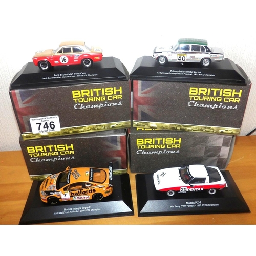 746 - Atlas Editions 1:43 scale x 4 British Touring Car Champions. P&P Group 2 (£18+VAT for the first lot ... 