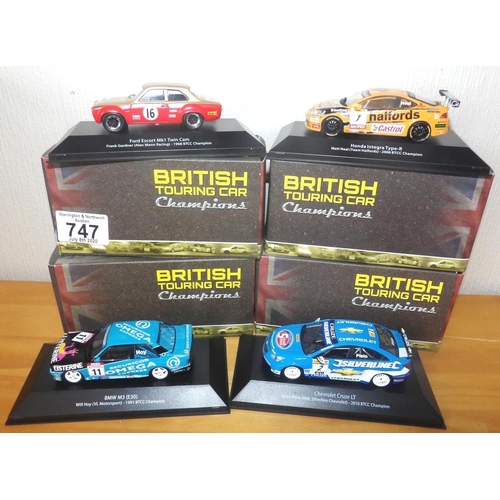 747 - Atlas Editions 1:43 scale x 4 British Touring Car Champions. P&P Group 2 (£18+VAT for the first lot ... 