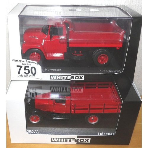 750 - Whitebox 1:43 x 2 Inter Harvester 1960 and Ford AA 1928 limited editions 1 of 1000. P&P Group 2 (£18... 