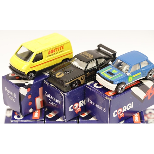 1040 - Twelve Corgi Juniors type model vehicles including Renault 5, Pontiac Firebird and Rover Police. P&P... 