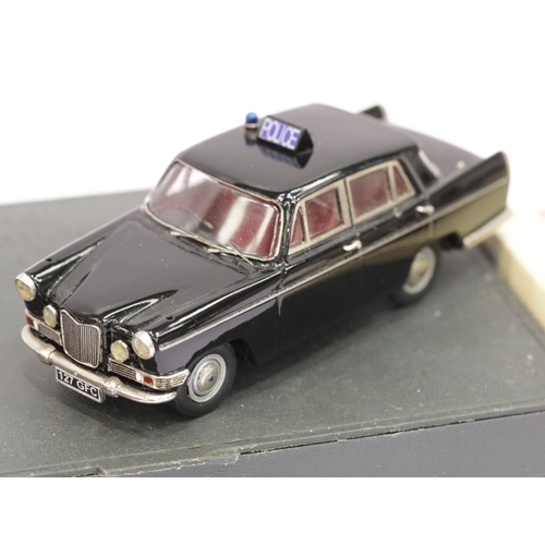 1046 - Lansdowne models 1954 Wolseley 6/90 and Crossway models Riley 4/68 Police car, both hand built, whit... 