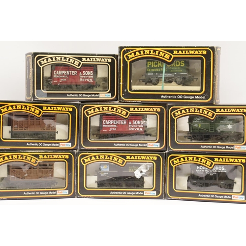 1067 - Mainline Wagons x 8 including tank, cattle, open, cowflat. P&P Group 1 (£14+VAT for the first lot an... 