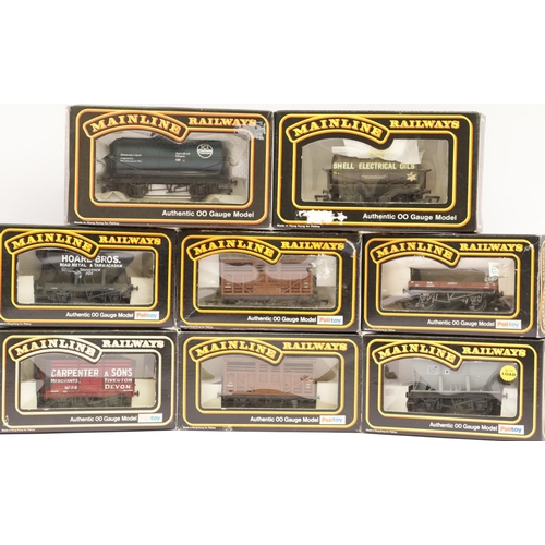 1068 - Mainline Wagons x 8 including tanker, cattle, hopper etc. P&P Group 1 (£14+VAT for the first lot and... 