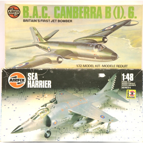 1093 - Airfix 05101 1:48 scale Sea Harrier and 05012 B.A.C Canberra 1:72 scale. P&P Group 1 (£14+VAT for th... 