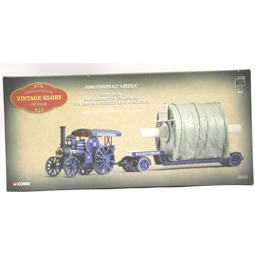 1137 - Corgi Vintage Glory 1:50 scale 80102 Fowler B9 road locomotive (Talisman) low loader and cylinder lo... 