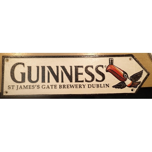 19 - Cast iron Guinness sign, L: 38 cm. P&P Group 2 (£18+VAT for the first lot and £2+VAT for subsequent ... 