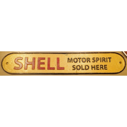 39A - Cast iron Shell Motor Spirit sign, L: 50 cm. P&P Group 2 (£18+VAT for the first lot and £2+VAT for s... 