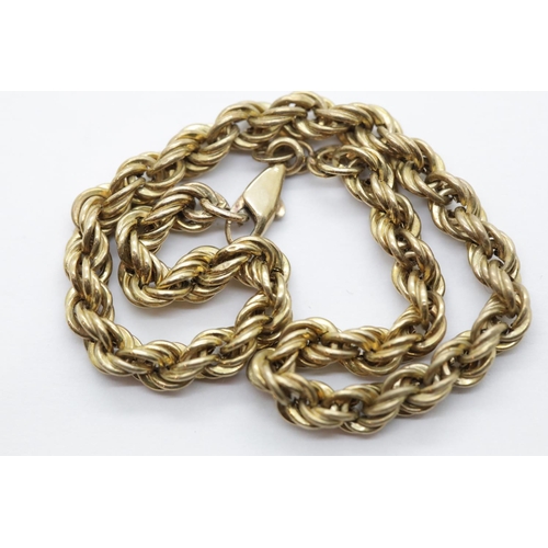 1215 - 9ct yellow gold rope effect bracelet, L: 22 cm, 4.7g. P&P Group 1 (£14+VAT for the first lot and £1+... 