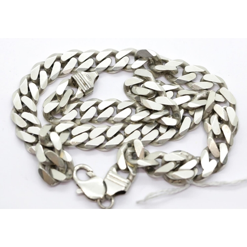 1231 - Heavy curb link 925 silver necklace, 89g, L: 45 cm. P&P Group 1 (£14+VAT for the first lot and £1+VA... 