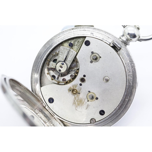 1261 - 925 silver centre seconds chronograph pocket watch with roman numeral chapter ring open face key win... 