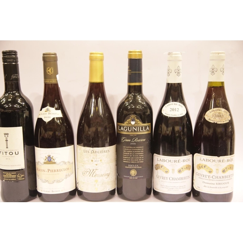 1404 - Six bottles mixed wines: Albert Bichot Macon Pierreclos 2011 75cl 12% vol, 2x Laboure Chambertin Dom... 