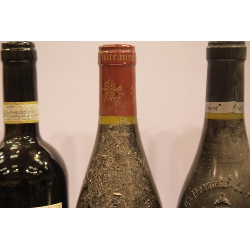 1407 - Five bottles Chateauneuf de Pape vintages 4x 2012 one undated 75cl 13.5% vol and a bottle Barolo Pei... 