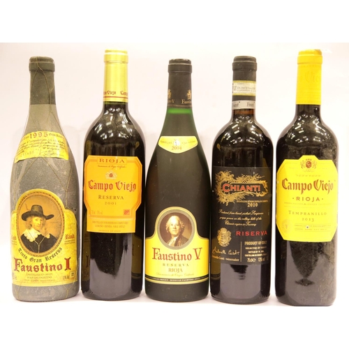 1409 - Ten bottle mixed wines: Campo Viejo Gran reserva 2000 13.5% vol,Berberana Rioja reserva 2006 13.5% v... 