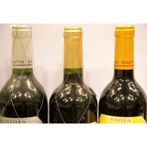 1409 - Ten bottle mixed wines: Campo Viejo Gran reserva 2000 13.5% vol,Berberana Rioja reserva 2006 13.5% v... 