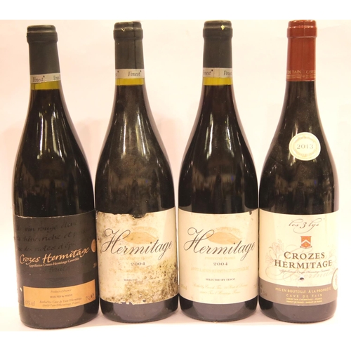 1429 - Nine bottles of Hermitage wines: 4x  Hermitage 2004, 5x Crozes Hermitage 2003 2005 2006 2011 2013 75... 