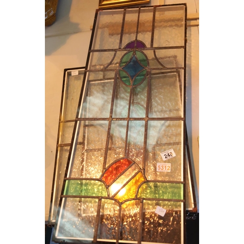 248 - Three double glazed stained glass windows. This lot is not available for in-house P&P.