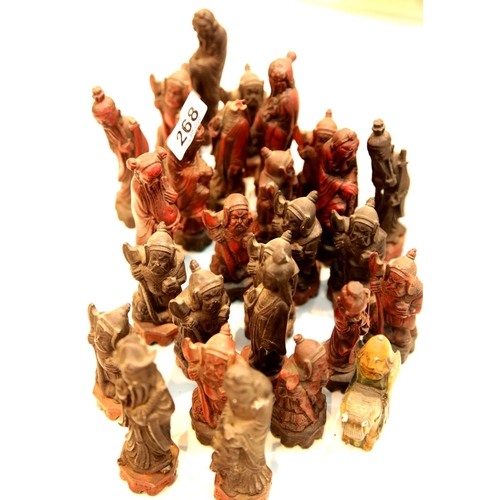 268 - Part set of Oriental type chess pieces. This lot is not available for in-house P&P.