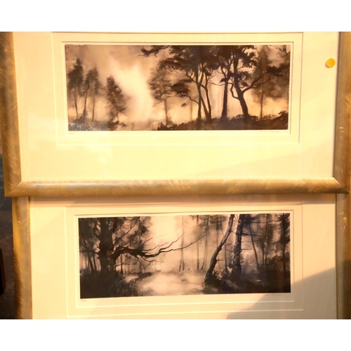 304 - Pair of framed and glazed woodland scene prints, 45 x 20 cm. This lot is not available for in-house ... 