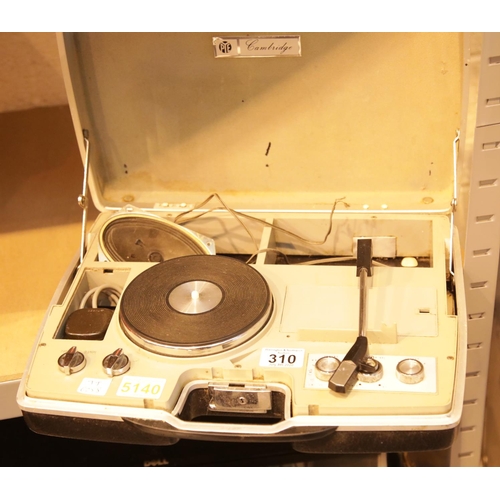 310 - Vintage Cambridge radio and record player in hard case (unchecked). This lot is not available for in... 