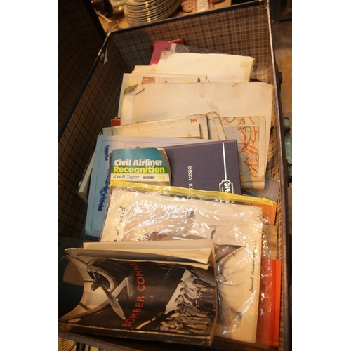 325 - Box of ephemera including maps, books, etc. This lot is not available for in-house P&P.