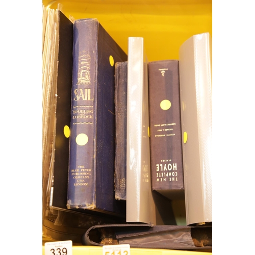 339 - Box of vintage books with some WWII type newspapers. This lot is not available for in-house P&P.