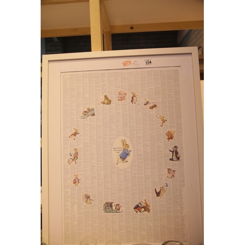 354 - Beatrix Potter picture in frame Complete Tales. This lot is not available for in-house P&P.