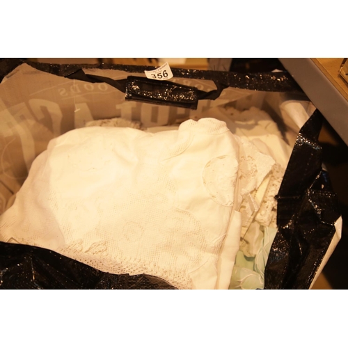 356 - Bag of vintage lace and embroidery etc. This lot is not available for in-house P&P.