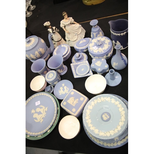 1456 - Collection of mixed Wedgwood Jasperware predominantly powder blue. P&P Group 3 (£25+VAT for the firs... 