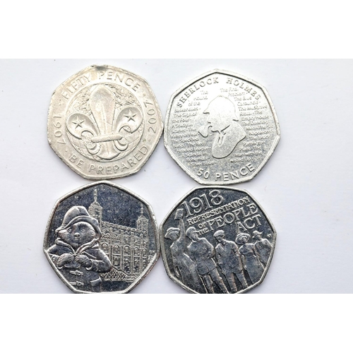 1327 - Twelve collectable 50p pieces including VC, People Act etc. P&P Group 1 (£14+VAT for the first lot a... 