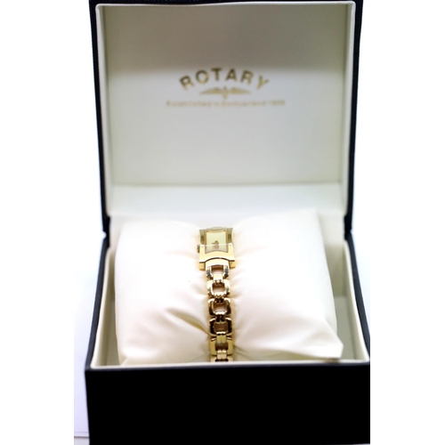 1396 - Boxed ladies gold plated wristwatch with papers and extra bracelet link. P&P Group 1 (£14+VAT for th... 