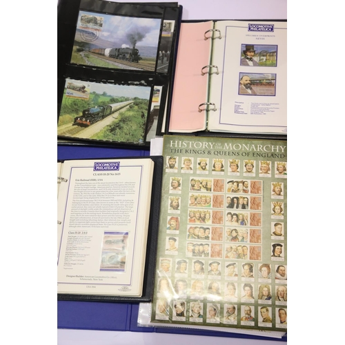 1448 - Four stamp albums to include three albums of railway related stamps. P&P Group 2 (£18+VAT for the fi... 