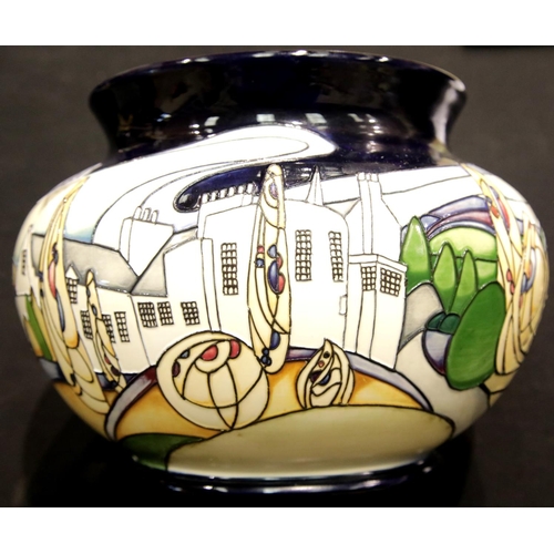 1481 - Large bulbous Moorcroft trial vase in the Country pattern, H: 25 cm, D: 45 cm. P&P Group 3 (£25+VAT ... 