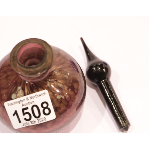 1508 - Lidded perfume bottle and large paperweight. P&P Group 2 (£18+VAT for the first lot and £2+VAT for s... 