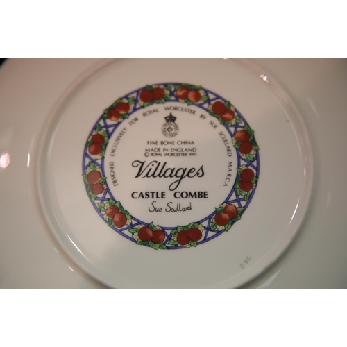 1513 - Seven Royal Worcester Sue Scullard collectors plates in The Villages series. P&P Group 2 (£18+VAT fo... 