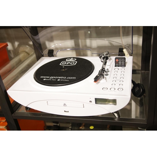 1535 - GPO Jive Music Centre – 3 speed turntable: 33/45/78; CD/ MP3/ USB player; FM radio & remote control.... 